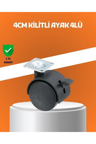 Kilitli Mini Tekerlek Ayak 4 Cm 4 Lü Set