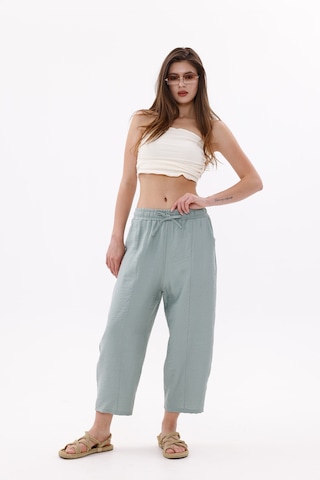 Genius Store Kadın Şalvar Cepli Ayrobin Şalvar Pantolon Ayarlanabilir Beli Lastikli Pantolon Kadın-şalvar Yeşil