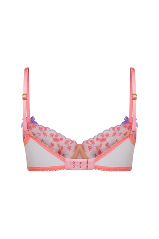 Agent Provocateur Lissa Plunge Underwired Bra, Aşık Edici Avusturya Işlemeli Lila Çiçekli Sütyen Pembe