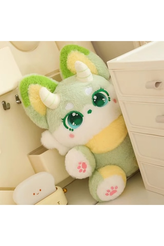 Yeşil Ejder Peluş Oyuncak Uyku Arkadaşı 35cm Yeni Stil Anime Bebek Ejderha Oyuncak Serisi