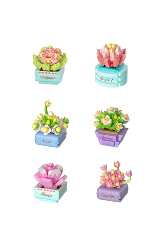 Koco Saksı Çiçekleri Sukulent Serisi 3d Puzzle Koleksiyon Tam Set - 12 Adet