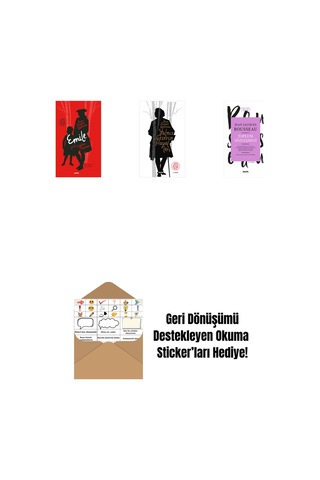 Emile Ya Da Eğitim Üzerine Ciltli + Yalnız Gezerin Hayalleri + Toplum Sözleşmesi + Okuma Sticker'ları