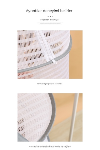 4 Katmanlı Kurutma Ağı Katlanabilir Sinek Kafesi - Siyah