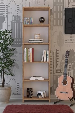 Abete - 5 Raflı Kitaplık/atlantik Çam Çok Renkli