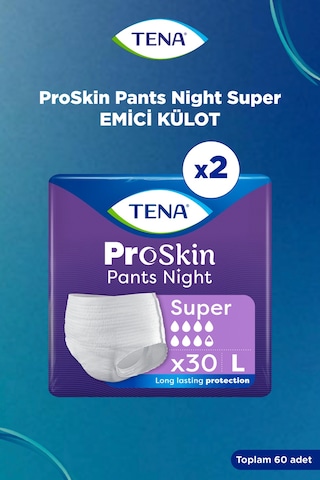 Tena Proskin Gece Emici Külot L 7.5 Damla, 30 Lu 2 Paket 60 Adet