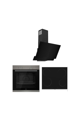 Ferre Elektrikli XE61MDV - MS261 - D063 Siyah Cam Ankastre Set