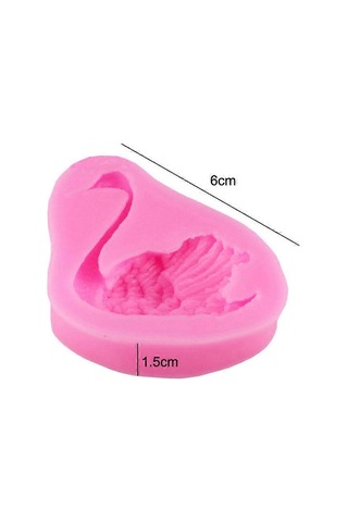 2 Adet Kuğu Pişirme Silikon Kalıbı Kek Dekorasyon Kalıbı Pembe Çok Renkli