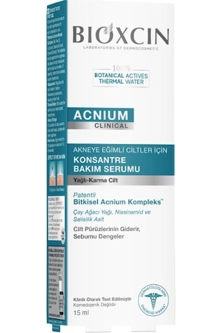 Bioxcin Acnium Karma Ve Yağlı Ciltler İçin Konsantre Bakım Serumu 15 Ml