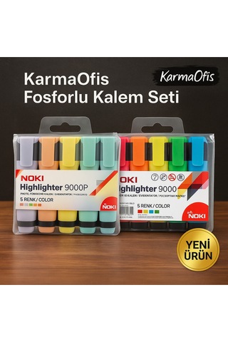 Fosforlu Kalem Seti 10 Renk Pastel + Neon Çok Renkli