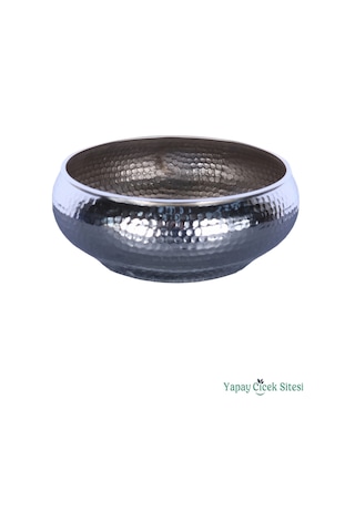 Yapay Çiçek Sitesi Metal Dekoratif Darbeli Ufo Model Saksı 11 Cm Gümüş Gümüş