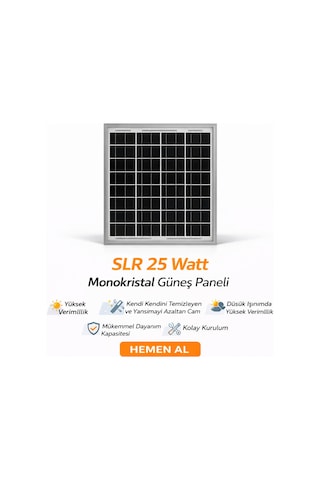 Slr 25 Watt Monokristal Güneş Paneli 10 Lu Paket