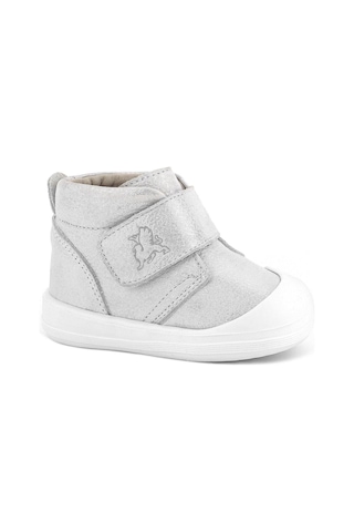 Rakerplus Yoohoo Hakiki Deri Beyaz Simli Cırtlı Unisex Bebek Bot Beyaz