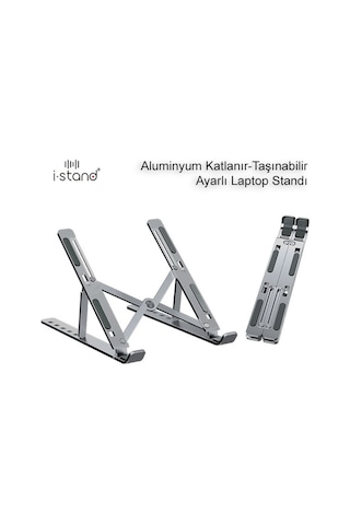 i-Stand N3 Alüminyum Katlanabilir Ayarlı Laptop Standı (Uzay Gri)