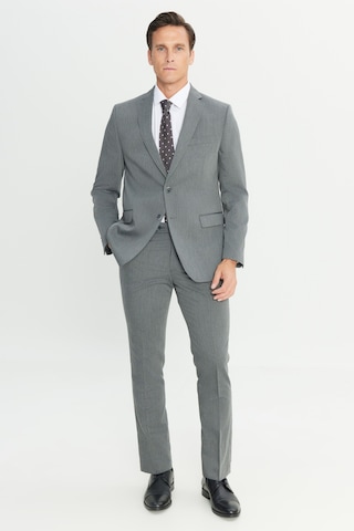 AC&Co / Altınyıldız Classics Erkek Grı Slim Fit Dar Kesim Mono Yaka Takım Elbise Gri