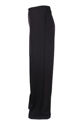 Gala-xi Minimalist Yüksek Bel Geniş Paça Midi Kadın Pantolon Siyah