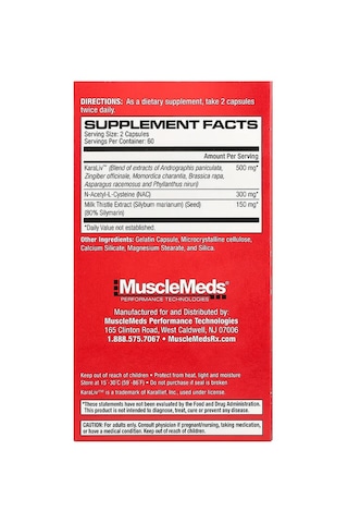 Musclemeds Liver Detox & Defend Asparagus N.a.c Milk Thistle - 120 Caps