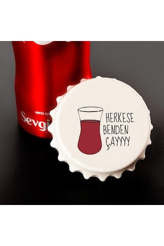 Herkese Benden Çay Baskılı Magnet Açacak 2912-3