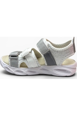 Arzen Bebe 231-26 3 Cırtlı Anatomik Çocuk Sandalet Beyaz Gri 31-35