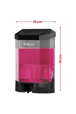 Duvara Monte Siyah Sıvı Sabunluk F032s, Mutfak Banyo Duş Şampuan Dezenfektan Sabun Dispanseri 500 Ml Siyah