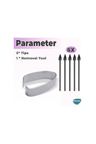 Microsonic Samsung Galaxy Uyumlu Tab S10 Ultra X920 Pencil Uçları 5 Li Paket Siyah