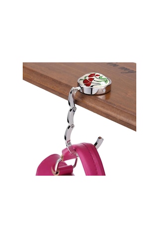 Dekoratif Desenli Masa Kenarı Çanta Askı Aparatı Aleti Askılık 4767 Çok Renkli