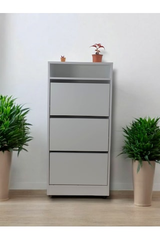 Raflı Ayakkabılık Beyaz