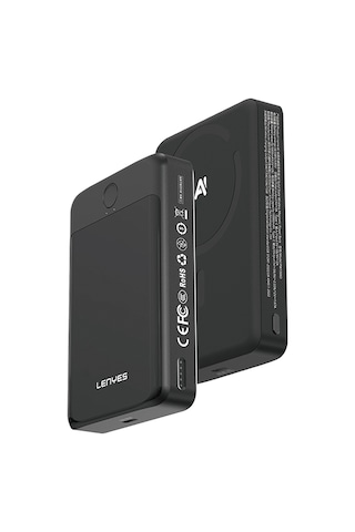Lenyes Pw1008d Pd 20w Led Ekranlı Yapay Zeka Destekli İnce Wireless Powerbank 15w 10.000mah Siyah Siyah