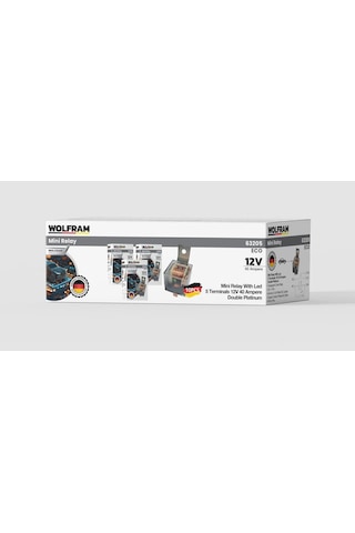 Wolfram Germany 12 Volt 40 Amper Çift Platinli Şeffaf 5 Uçlu Unıversal Röle - 10 Adet