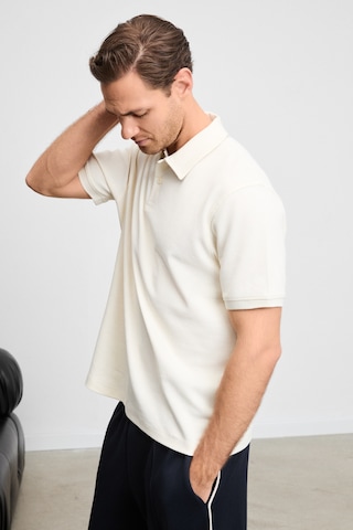 Grimelange Mınnutu Erkek Organik Pamuklu Polo Yakalı Regular Fit Ekru T-shirt