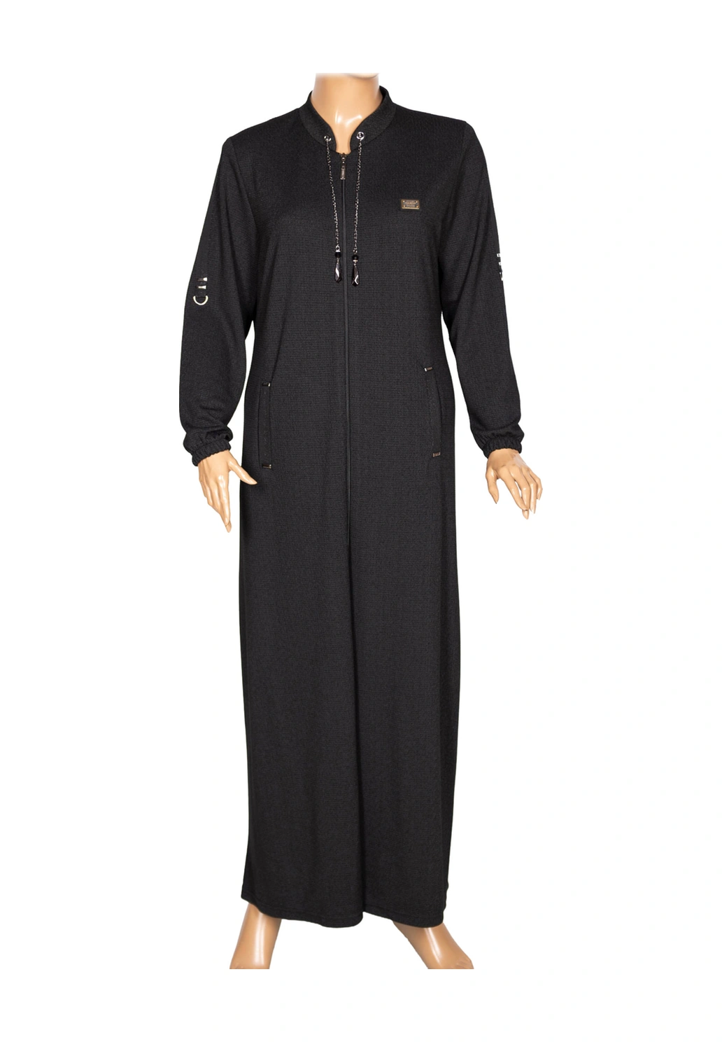 Hesna Kadın Zeren Büyük Beden Baharlık Boydan Siyah Pardesü Siyah