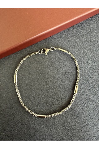 Paslanmaz Kararmaz Kubik Çelik Bileklik 20cm 1,25mm Gümüş