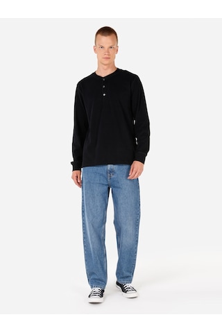 Colin's Colins Regular Fit Düğmeli Yaka Basic Siyah Erkek Uzun Kol Tişört Cl1065875 Siyah