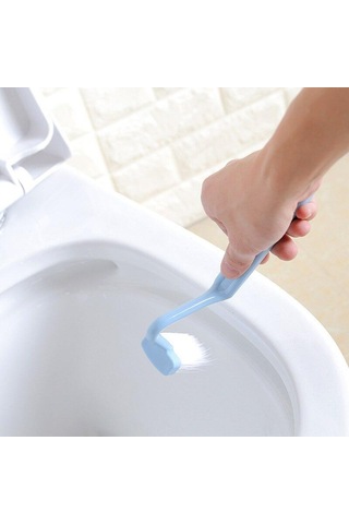 Pembe Banyo Temizleme Aksesuarları Tuvalet Temizleme Fırçası Taşınabilir Tuvalet Fırçası Köşe Bükme Kolu İle Scrubber Kavisli Temizleme Araçları