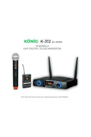 König K-312 El + Yaka 16 Kanal Uhf Telsiz Mikrofon