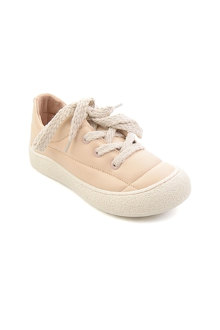 Bambi Bej Hakiki Deri Kadın Sneaker K01331780903