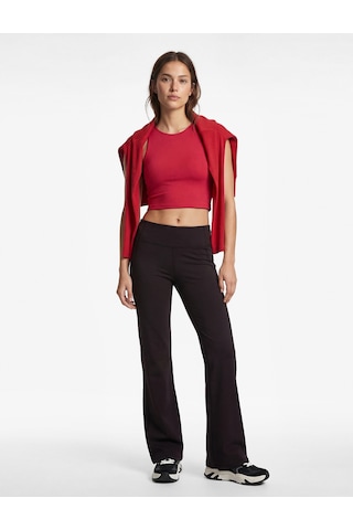 Koton Yüksek Bel İspanyol Paça Slim Fit Tayt Siyah 6wak40154nk Siyah
