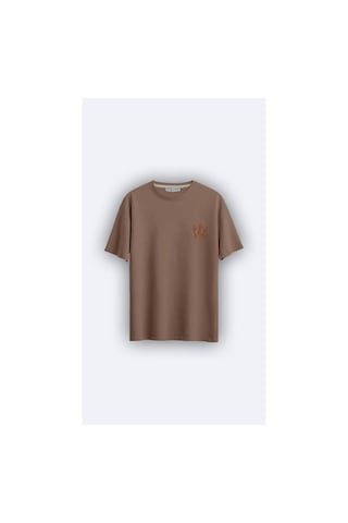 Oversize Bisiklet Yaka Unisex Toprak Renk T-shirt - Dansçı TOPRAK