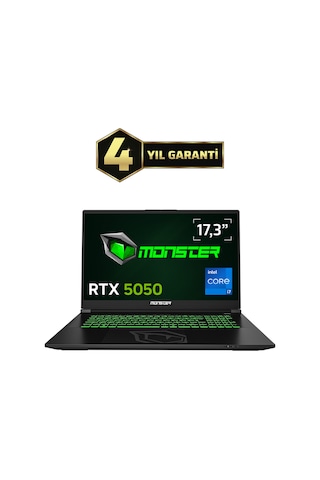 Monster Abra A7 V16.2.2 Intel Core i7 13700HX 32 GB 1 TB SSD 8 GB RTX 5050 17.3" FHD Dos Dizüstü Oyuncu Bilgisayarı