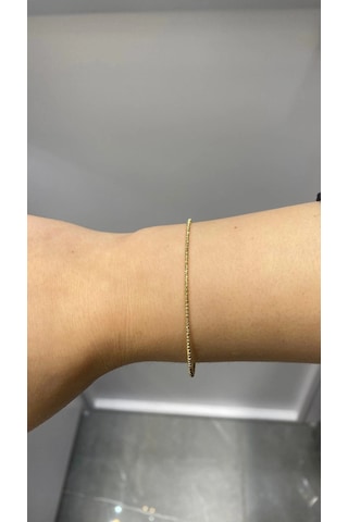 14 Ayar Altın Gold Hediyelik Mini Dorikalı Kelepçe Bileklik 1219 Çok Renkli