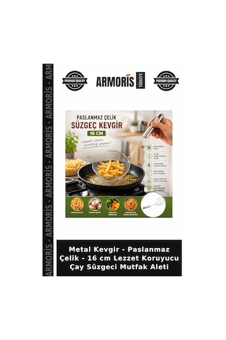 Metal Kevgir - Paslanmaz Çelik - 16 Cm Lezzet Koruyucu Çay Süzgeci Mutfak Aleti Çok Renkli