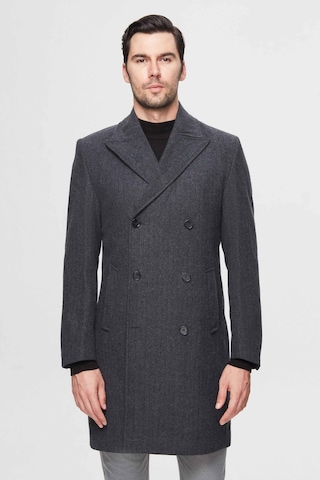 D's Damat Ds Damat Regular Fit Antrasit Balıksırtı Kruvaze Palto 3hf0832200151 Antrasit