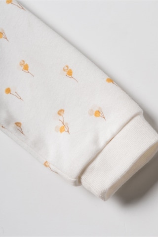Babycosy Organic Wear %100 Organik Pamuk,2 Li Patikli Bebek Tulum Yenidoğan Uzun Kollu Çıtçıtlı Tulum Seti Unisex Bebek Ekru