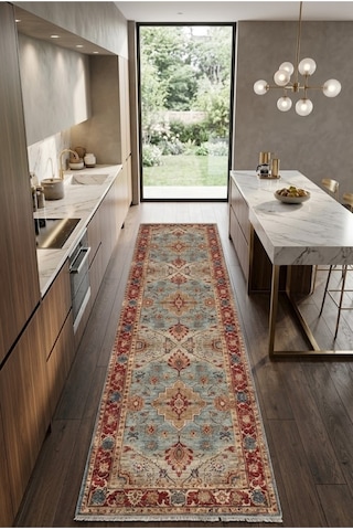 Yolluk Halı Kaymaz Taban Yıkanabilir Leke Tutmaz Kilim Özel Ölçü Koridor Halısı 3032 Çok Renkli