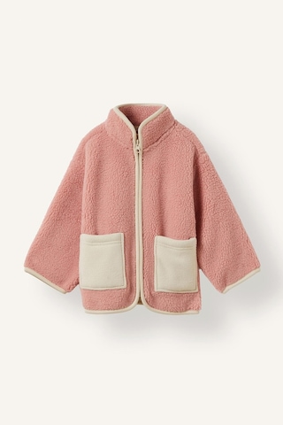 Defacto Dik Yaka Fermuarlı Cepli Pelüş Hırka Kız Bebek H9006a526aupn243 Pembe-pn243