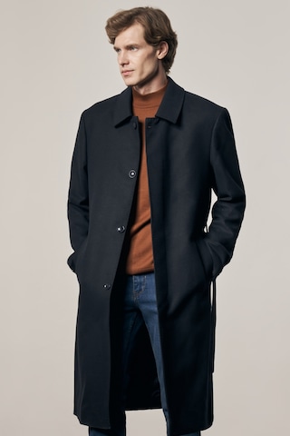 Koyu Lacivert 115 Cm Kaşe Polo Yaka Düz Esnek Garnisiz-biyesiz Comfort Fit Palto 1005245150 Koyu Lacivert