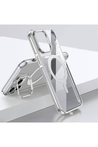 Apple Uyumlu iPhone 14 Pro Kılıf Magsafe Şarj Özellikli Wlons Standlı Efsane Kapak Gold