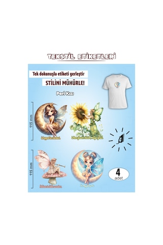 Ütü İle Yapışan Kıyafet Etiketi Peri Kızı 4lü Set Karışık