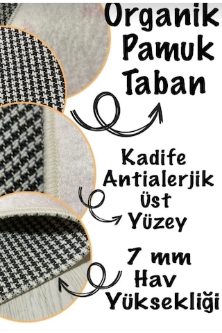 Çerçeve Desenli Suni Deri Taban Banyo Halısı Siyah 70 x 120 CM Siyah