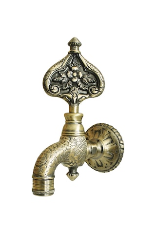 Fkn Desenli Perlatörlü Antik Osmanlı Musluk Bronz