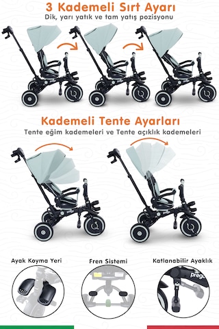 Prego Happy Dino Plus 360 Tamamen Katlanabilir Çocuk Bisikleti